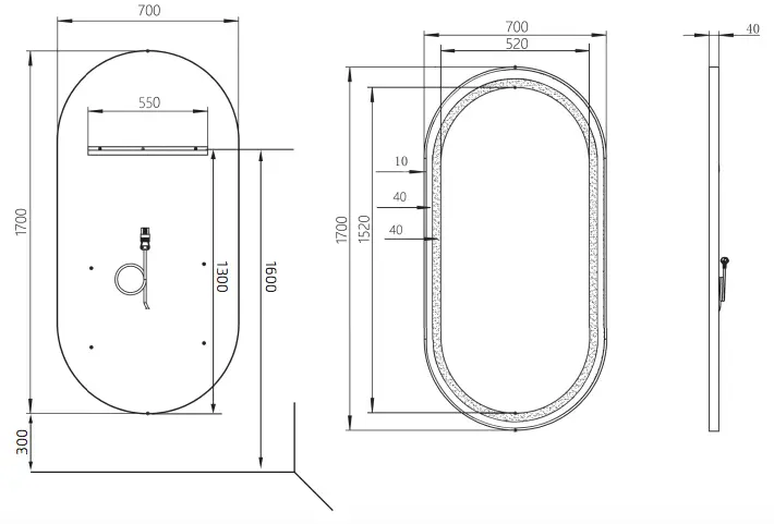 LOOP Miroir LED Dimensions.webp