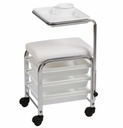 Tabouret Manucure TRIO 3 tiroirs - blanc - Malys Equipements