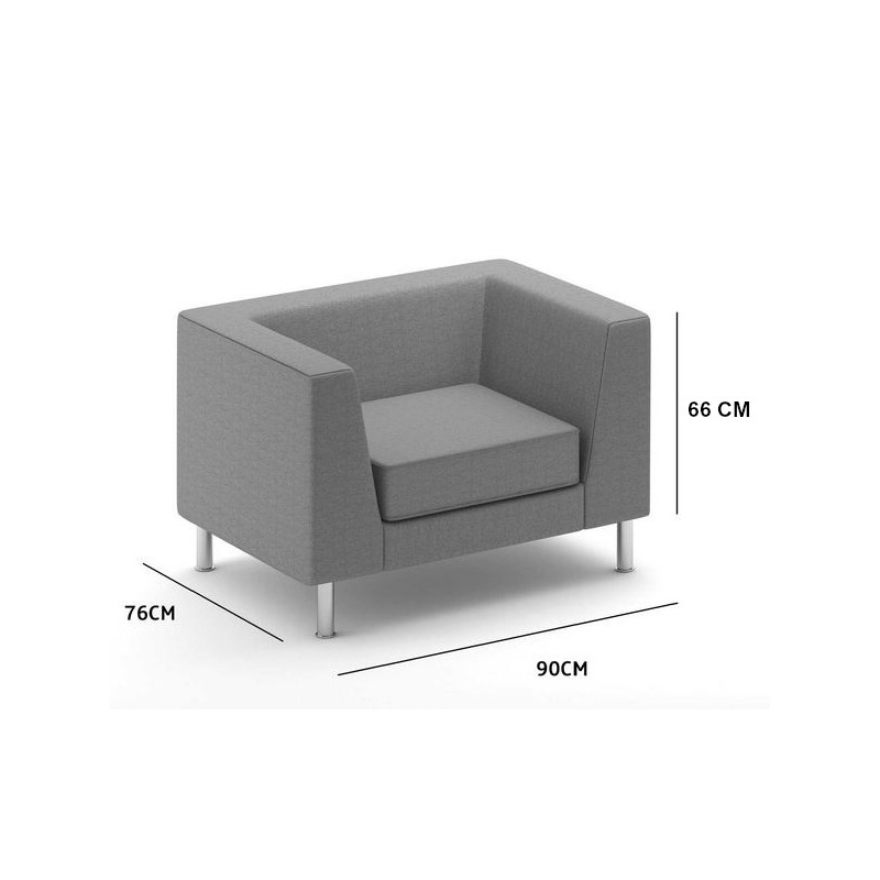 Fauteuil pour salle d'attente ANDREA - schéma 1 place - Malys Equipements