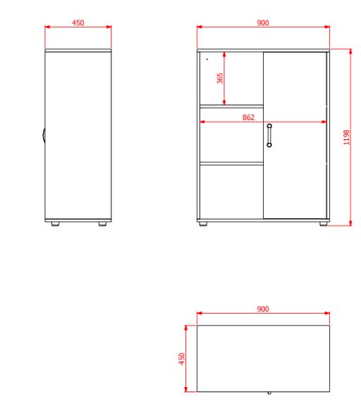 Meuble de rangement PRATIK - schéma - Malys Equipements