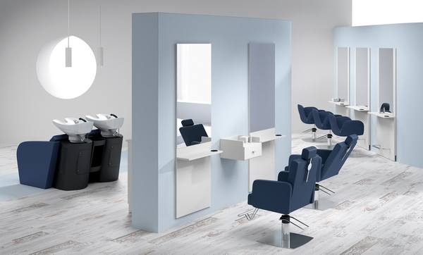 BLUE CURVES Salon de coiffure complet - ambiance 2 - Malys Equipements
