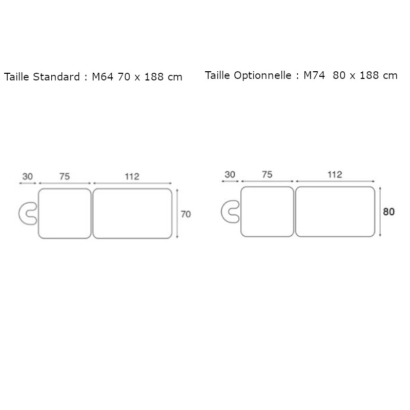 C3270 Table fixe 2 plans en bois Ecopostural - schéma 2 - Malys Equipements