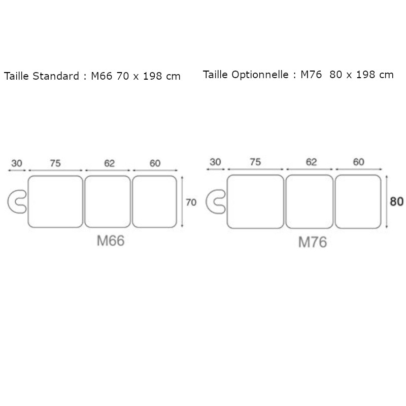 C3249W Table fixe 3 plans en bois Ecopostural - schéma 2 - Malys Equipements