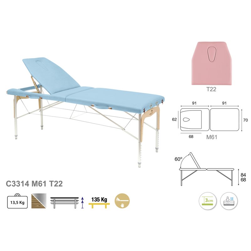 C3314 Table pliante 2 plans Ecopostural - schéma - Malys Equipements