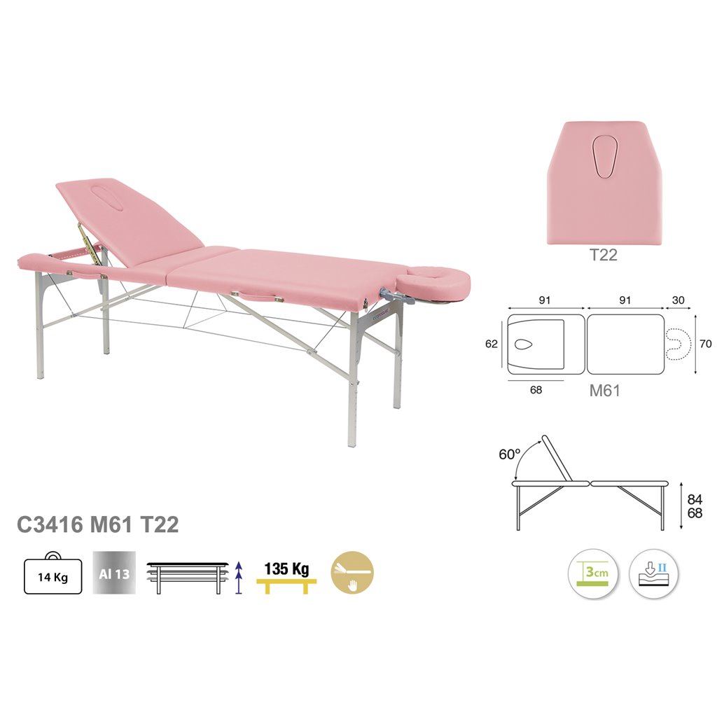 C3416 Table pliante 2 plans Ecopostural - schéma - Malys Equipements