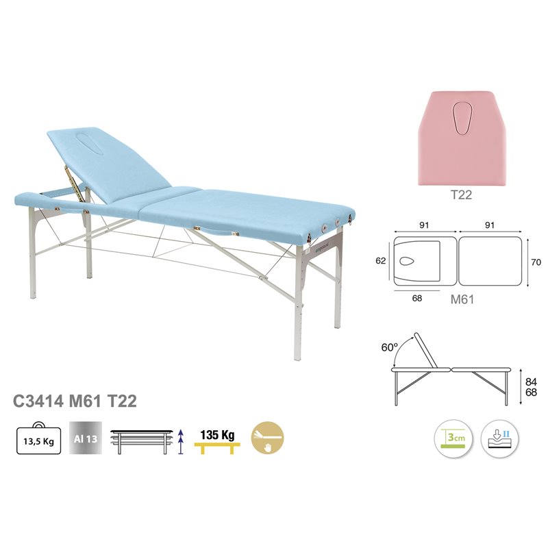 C3414 Table pliante 2 plans Ecopostural - schéma - Malys Equipements