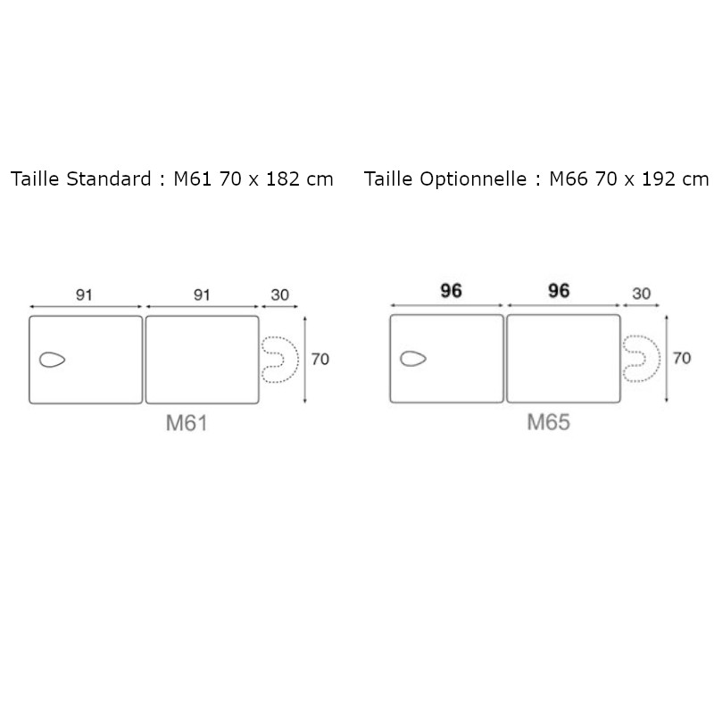 C3210 Table pliante 2 plans en bois Ecopostural - schéma - Malys Equipements