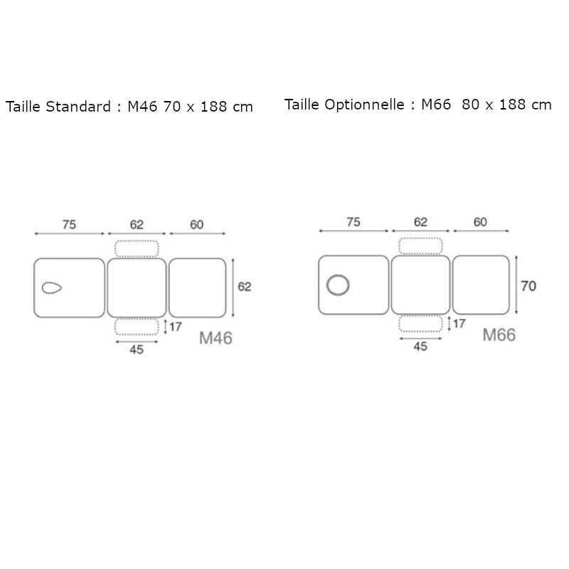 C5756 Table hydraulique 3 plans Ecopostural - dimensions 1 - Malys Equipements