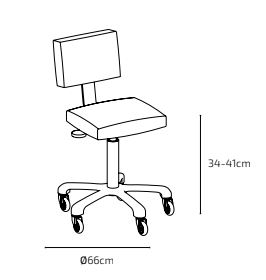 GORDON PÉDICURE Tabouret - dimensions - Malys Equipements