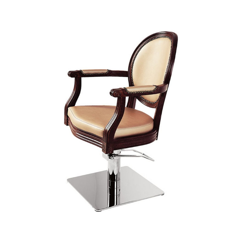 ROYAL Fauteuil Coiffure - base carrée wengé - Malys Equipements