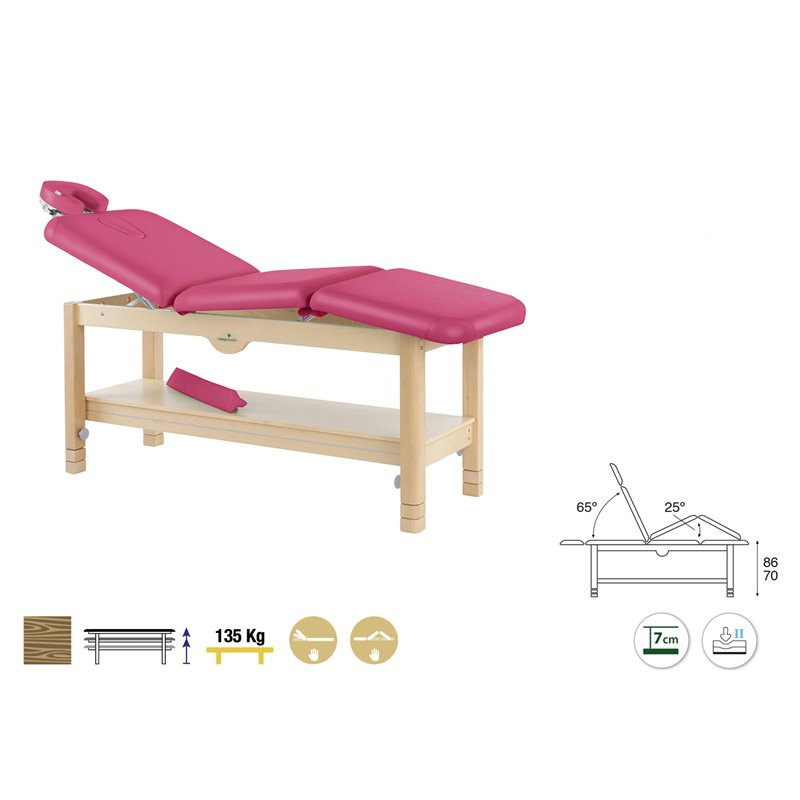 C3269 Table fixe 3 plans en bois Ecopostural