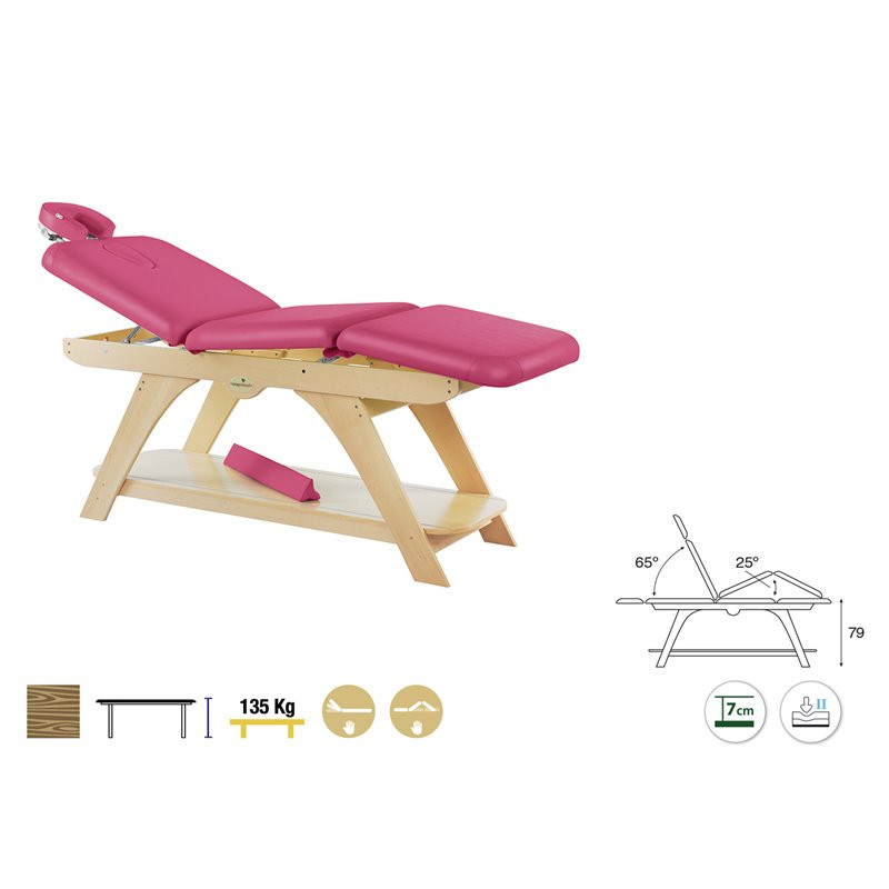 C3279 Table fixe 3 plans en bois Ecopostural