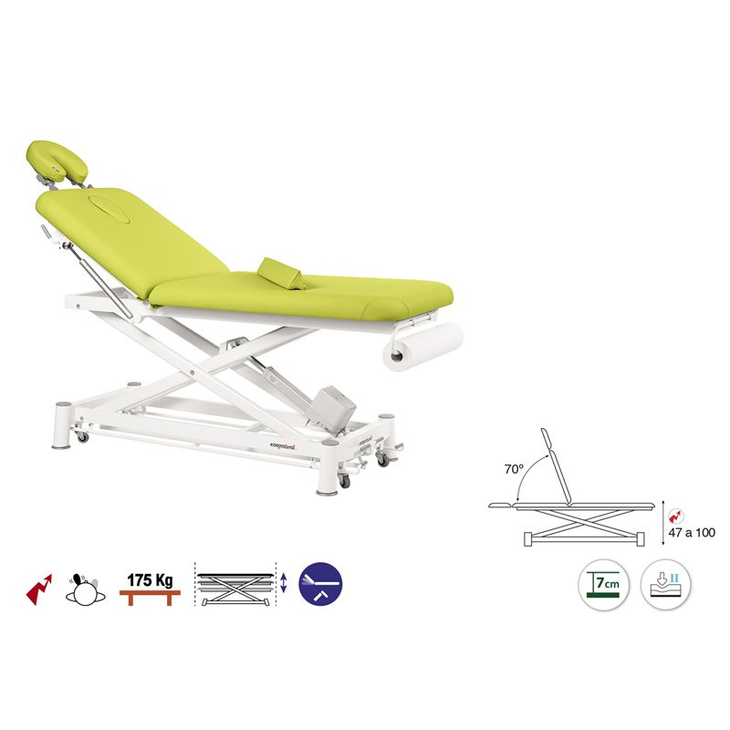 C7502 Table électrique 2 plans Ecopostural + 1 tabouret OFFERT