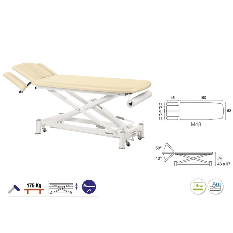 C7743 Table hydraulique Technique Ecopostural + 1 tabouret OFFERT