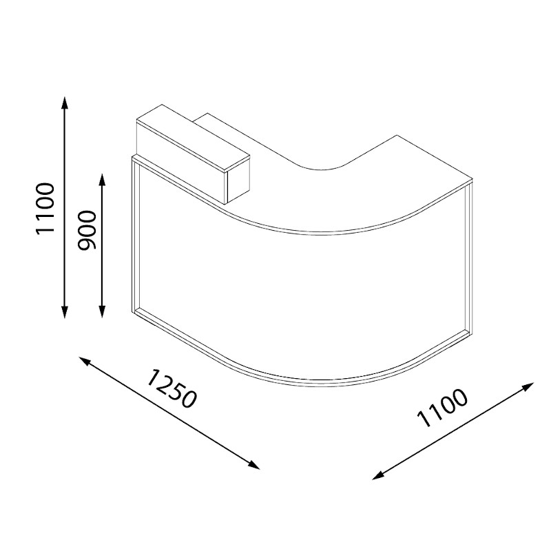 BRISA Caisse d'accueil - schéma dimensions - Malys Equipements