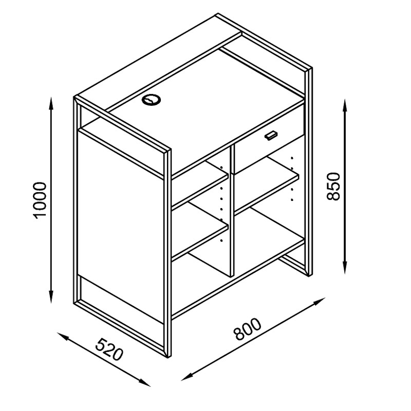 MARO Caisse d'accueil - schéma dimensions - Malys Equipements