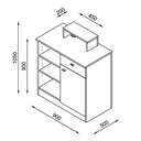 MEKI Caisse d'accueil - schéma dimension - Malys Equipements