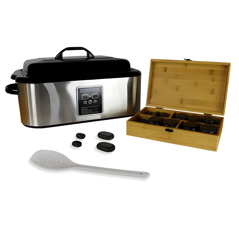 Kit 50 varma massage stenar och apparat 18L