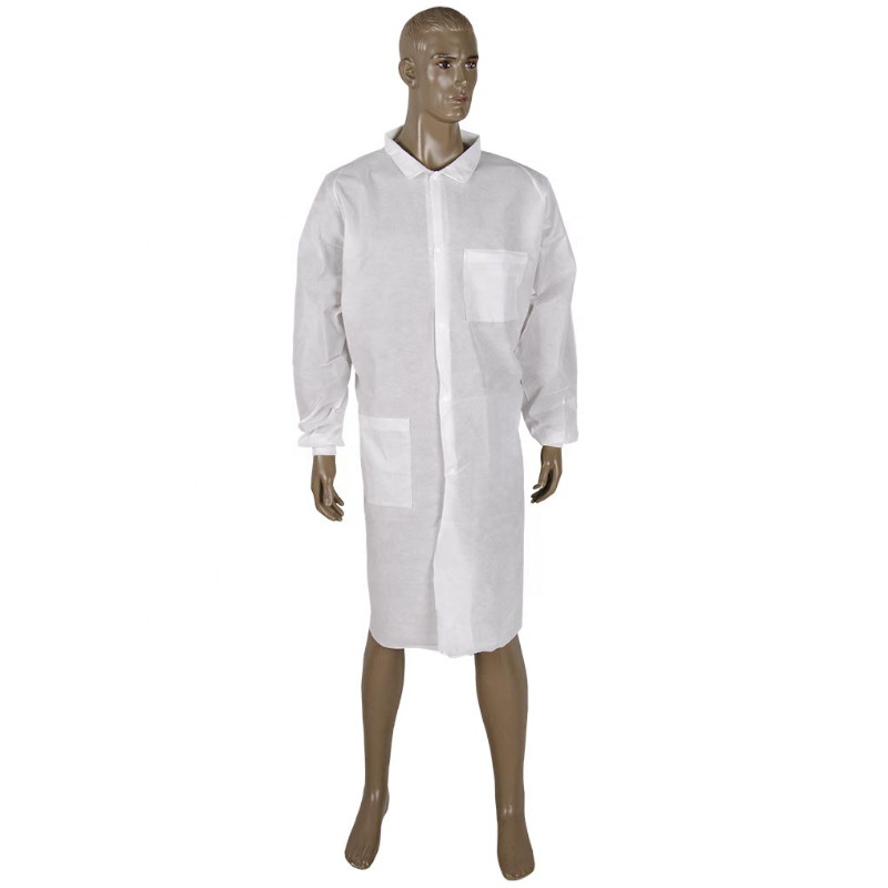 Pack of 100 disposable gowns with front closure