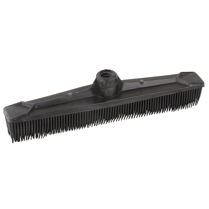Rubber bristle broom in black