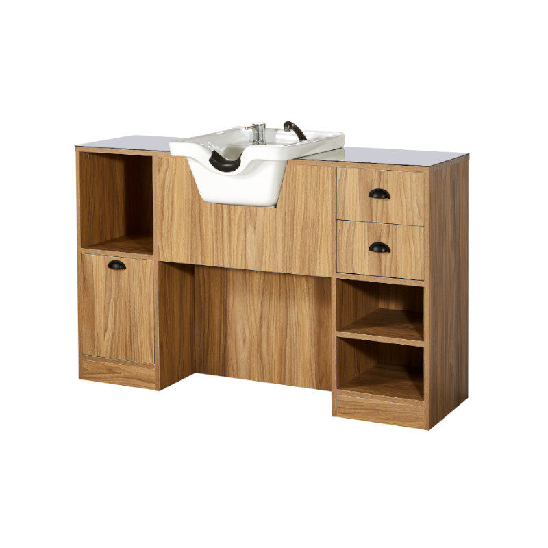 OKE 4BR Coiffeuse barbier - Bois clair