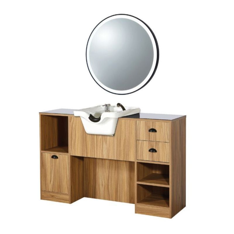 OKE 7 BR Parrucchiera con lavabo - Legno chiaro
