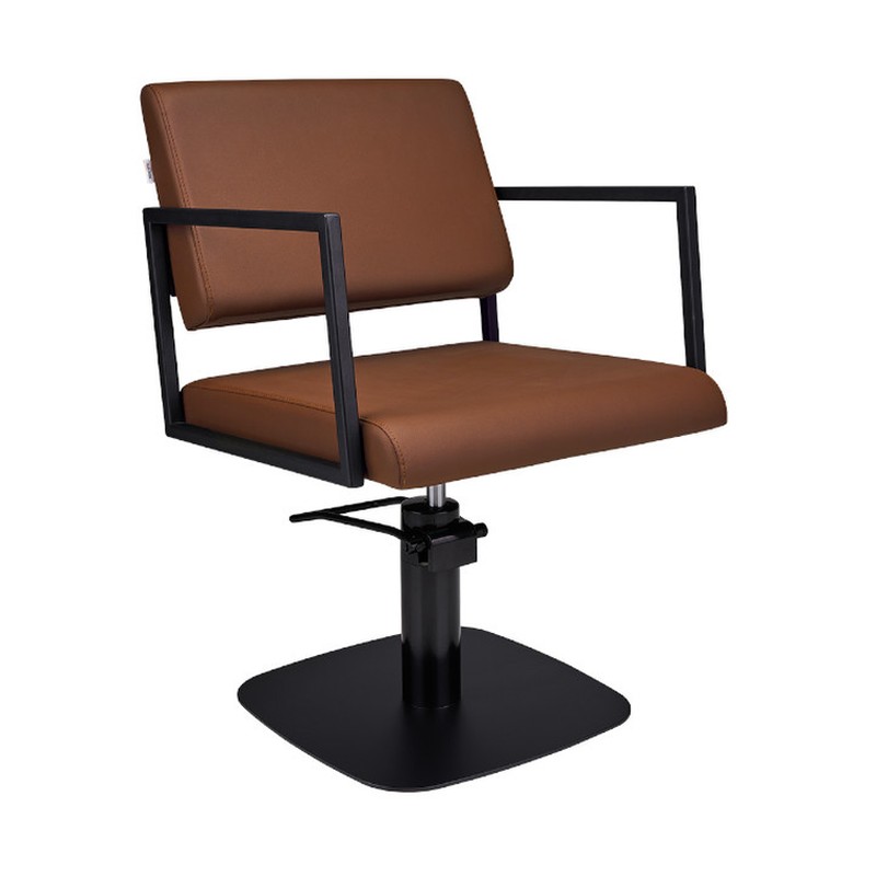 LOFT Friseursessel Kamel – Schwarze quadratische Basis
