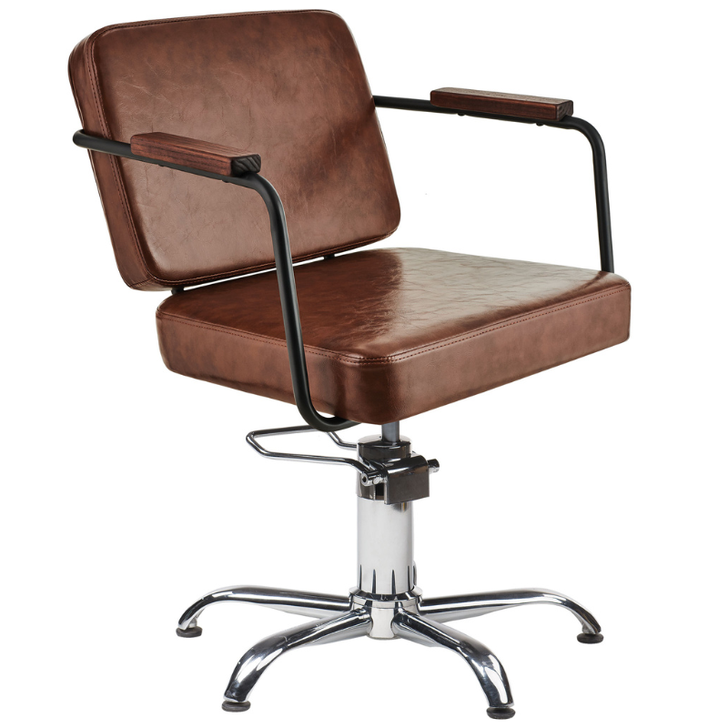 ENZO Fauteuil coiffure Marron Clair Brillant