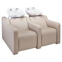  ALBA SOFA 2-Sitzer-Shampoo-Tablett - (Becken: Blanc, Couleur de revêtement: P3 - Crème)