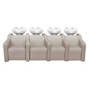  ALBA SOFA 4-seater wash unit - (Color of the basin: White, Couleur de revêtement: P3 - Crème)