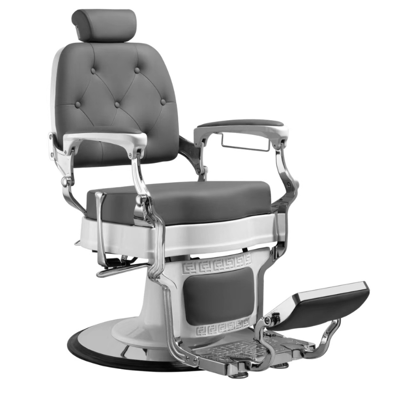 ARCHIE WHITE GRIS Fauteuil Barbier