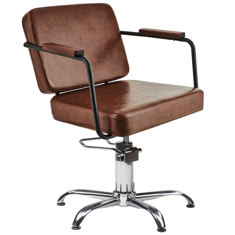 ENZO Light Brown Shiny Hairdressing Chair