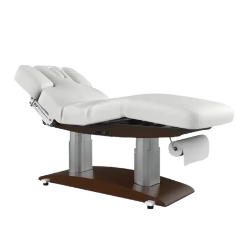 TROCH Table de Massage et soins électrique - Base bois foncé