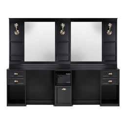 [AY-BARBERLEXUS-DOUBLE-BL] BARBER LEXUS Black Double - Dressing Table Barber Furniture