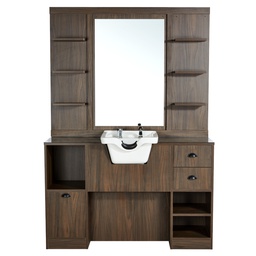 OKE 2B Barber Dressing Table - Dark wood