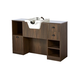 OKE 4B Coiffeuse barbier - Bois foncé