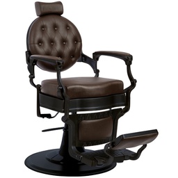 [ARCHIE BLACK BROW] Sillón de barbero ARCHIE NEGRO MARRÓN