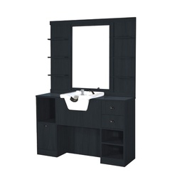 OKE 2 98 Barber Dressing Table - Black Wood