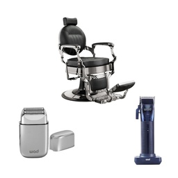 [WK-CAESAR-MERCURY-ACCURA-ESFIRSLIVER] PREMIUM PACK - Fauteuil + Trimmer en scheermes - Kapper