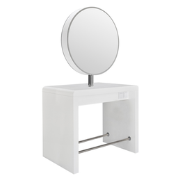 REFLECTION II R ISLAND Coiffeuse Centrale Led 2 places avec Miroir Rond