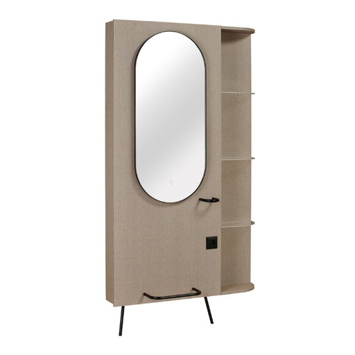 [AY-ARTDECODISPLAY] ART DECO DISPLAY Ścienna toaleta LED z półkami ze szkła