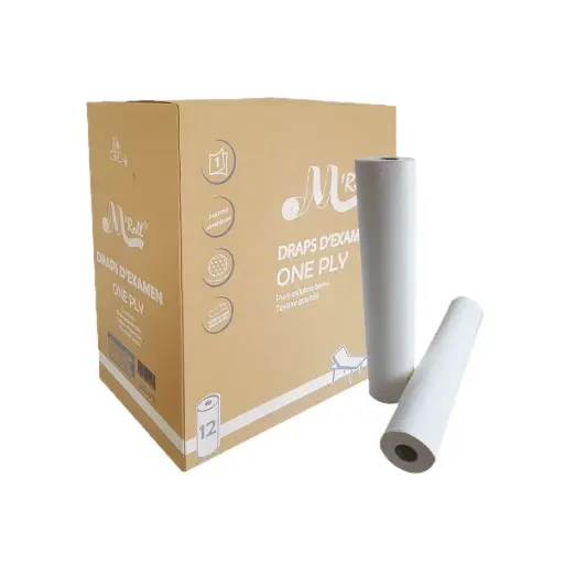 [J126GMR] Valged pressitud läbivaatuse lehed 50 x 35cm-12 rulli