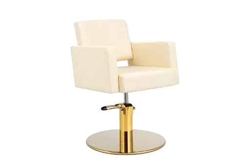 [VICTORIA-GOLD-BE] VICTORIA GOLD Cream Hairdressing Chair    