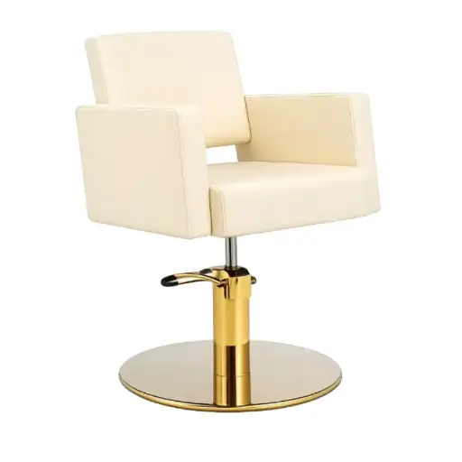 [VICTORIA-GOLD-BE] VICTORIA GOLD Creme Cadeira de Cabeleireiro    