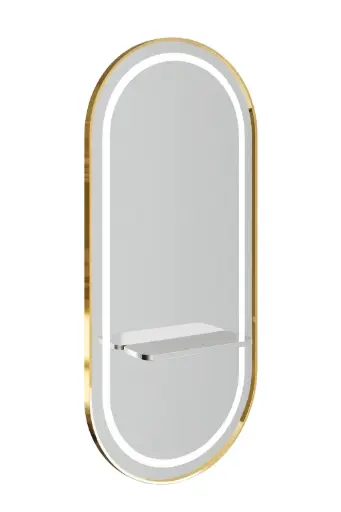 [MR-06-G] OPTIMA Gold Miroir Ovale avec Lid Digital